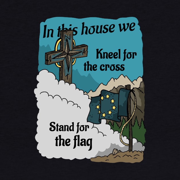 stand for the cross, kneel for the flag. EU / NATO by JJadx